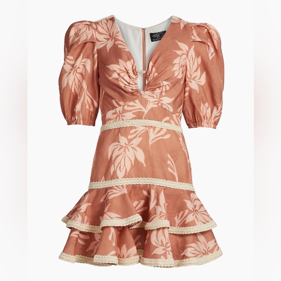 PatBO Artichoke Puff-Sleeve Mini Dress